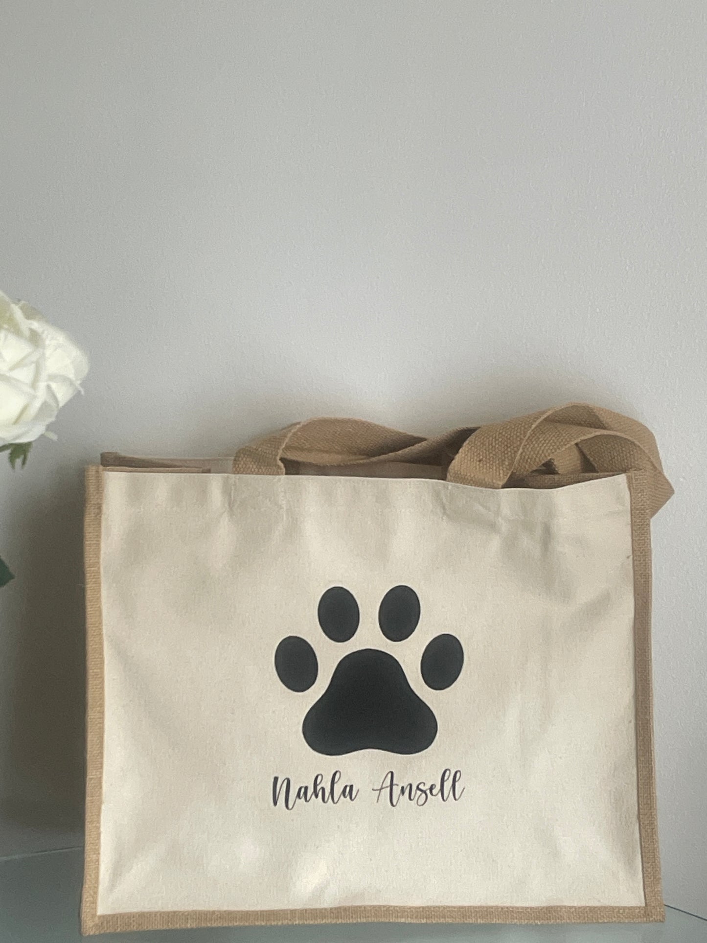 Personalised Paw Canvas Tote Bag