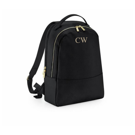 Personalised Initial Backpack In Black