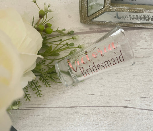 Personalised Name  & Role Shot Glass In Bold Font