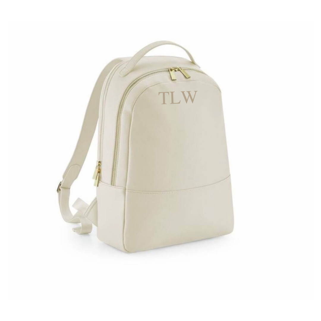 Personalised Initial Backpack In Oyster