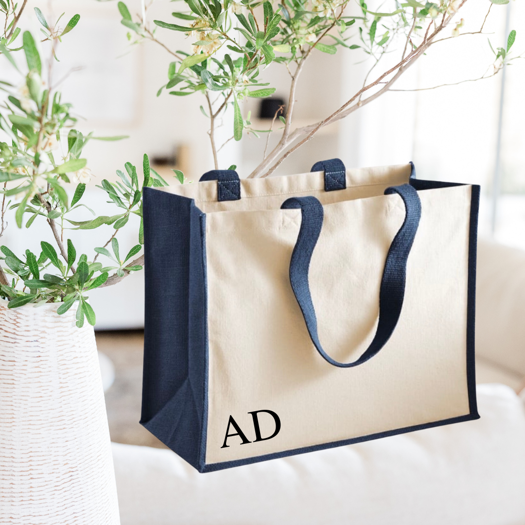 Personalised  Initial  Canvas Tote Bag